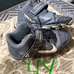 Black and White Nike Mike Trout Cleats